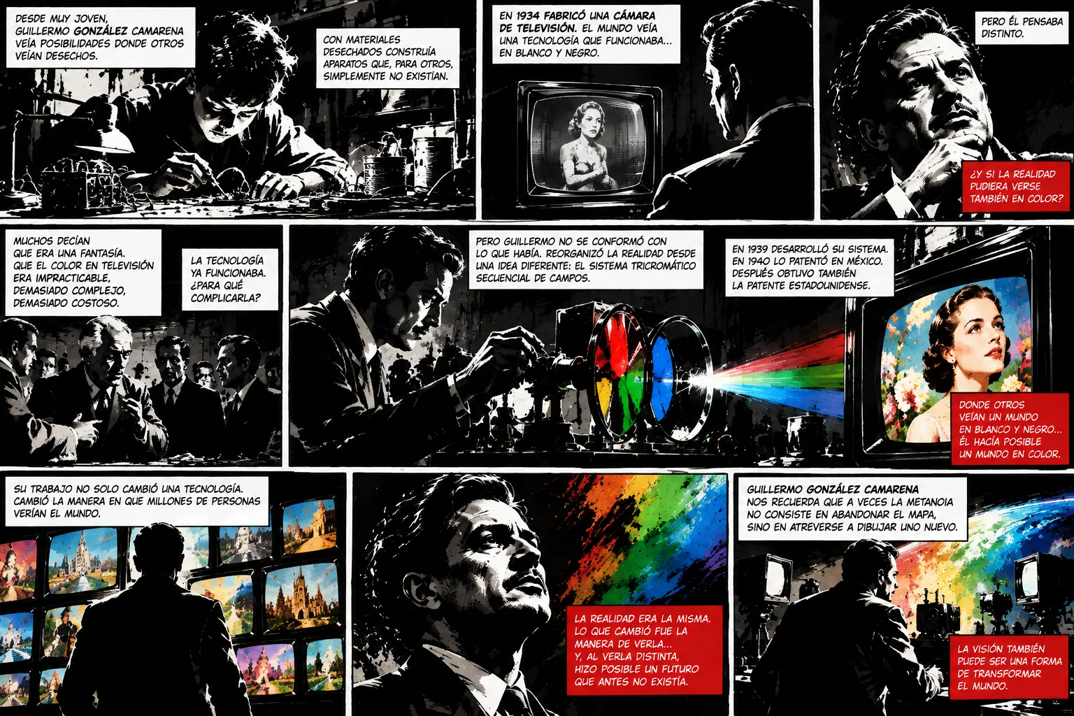 Graphic novel about the metanoia of Guillermo González Camarena