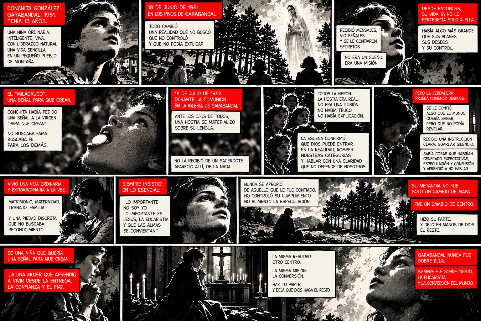 Graphic novel about the metanoia of Conchita González