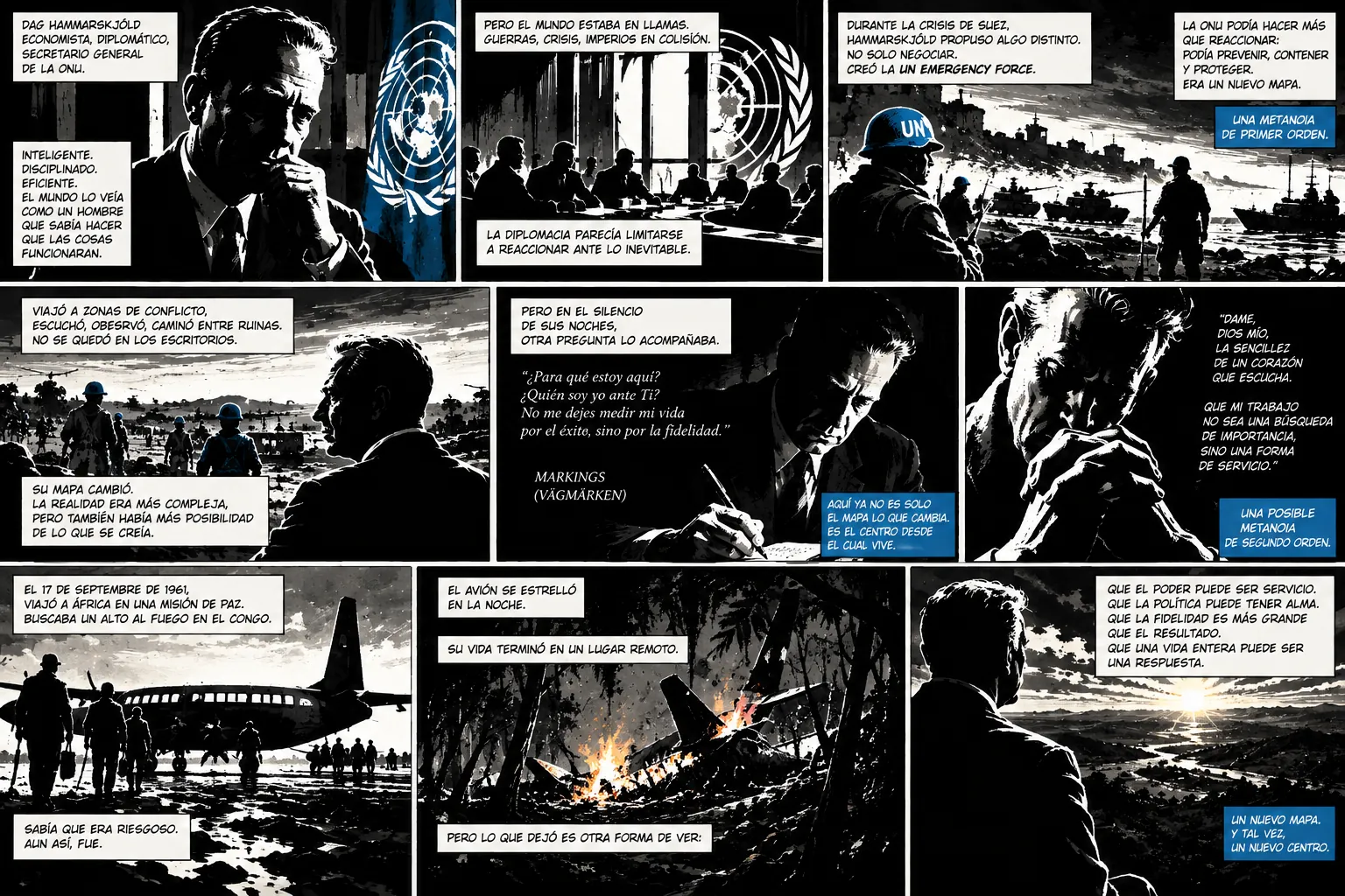 Graphic novel about the metanoia of Dag Hammarskjöld