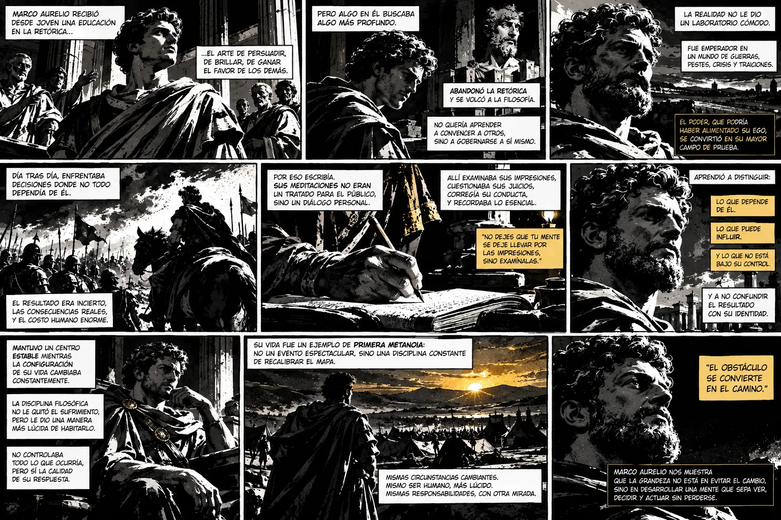 Graphic novel about the metanoia of Marcus Aurelius
