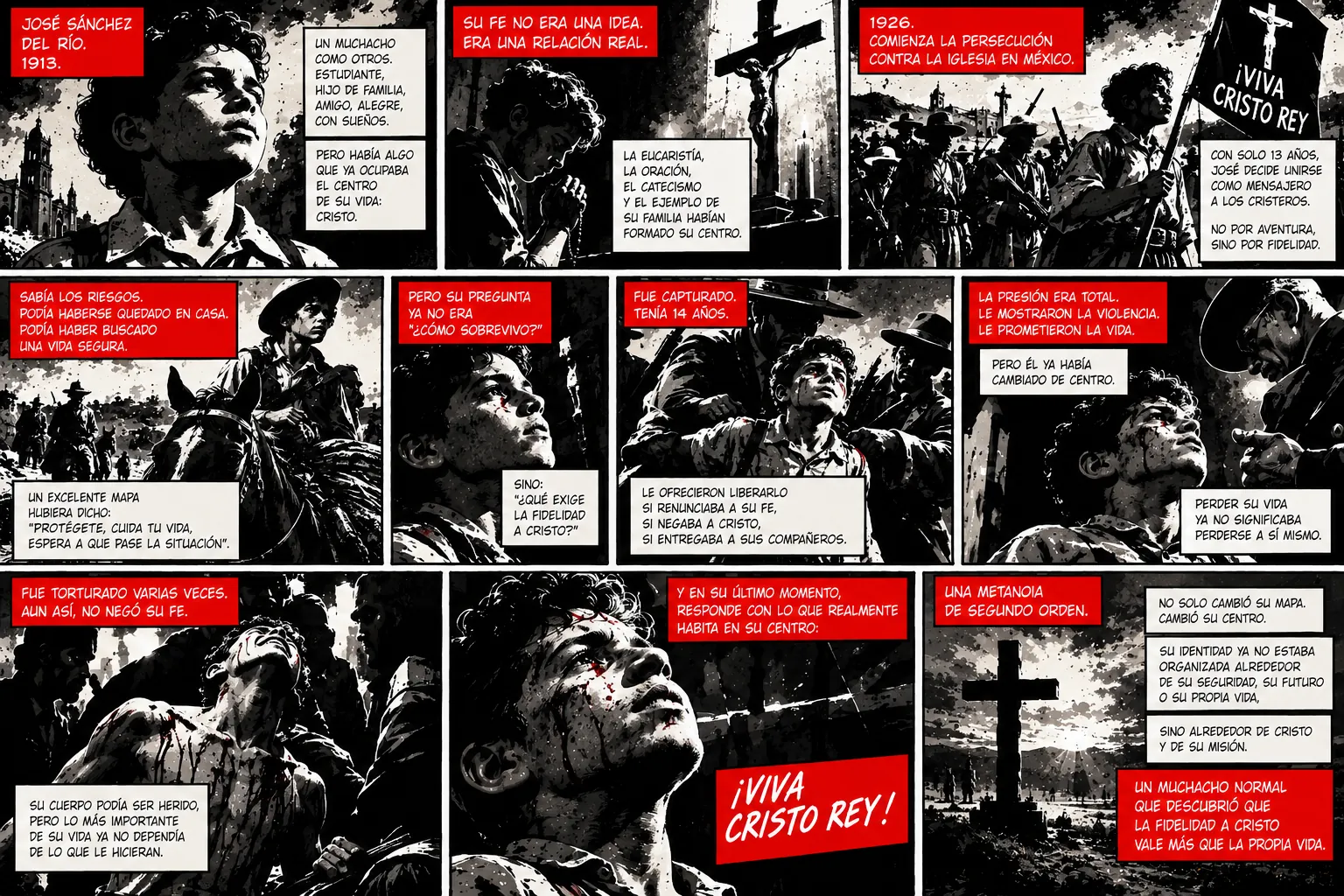 Graphic novel about the metanoia of Saint José Sánchez del Río