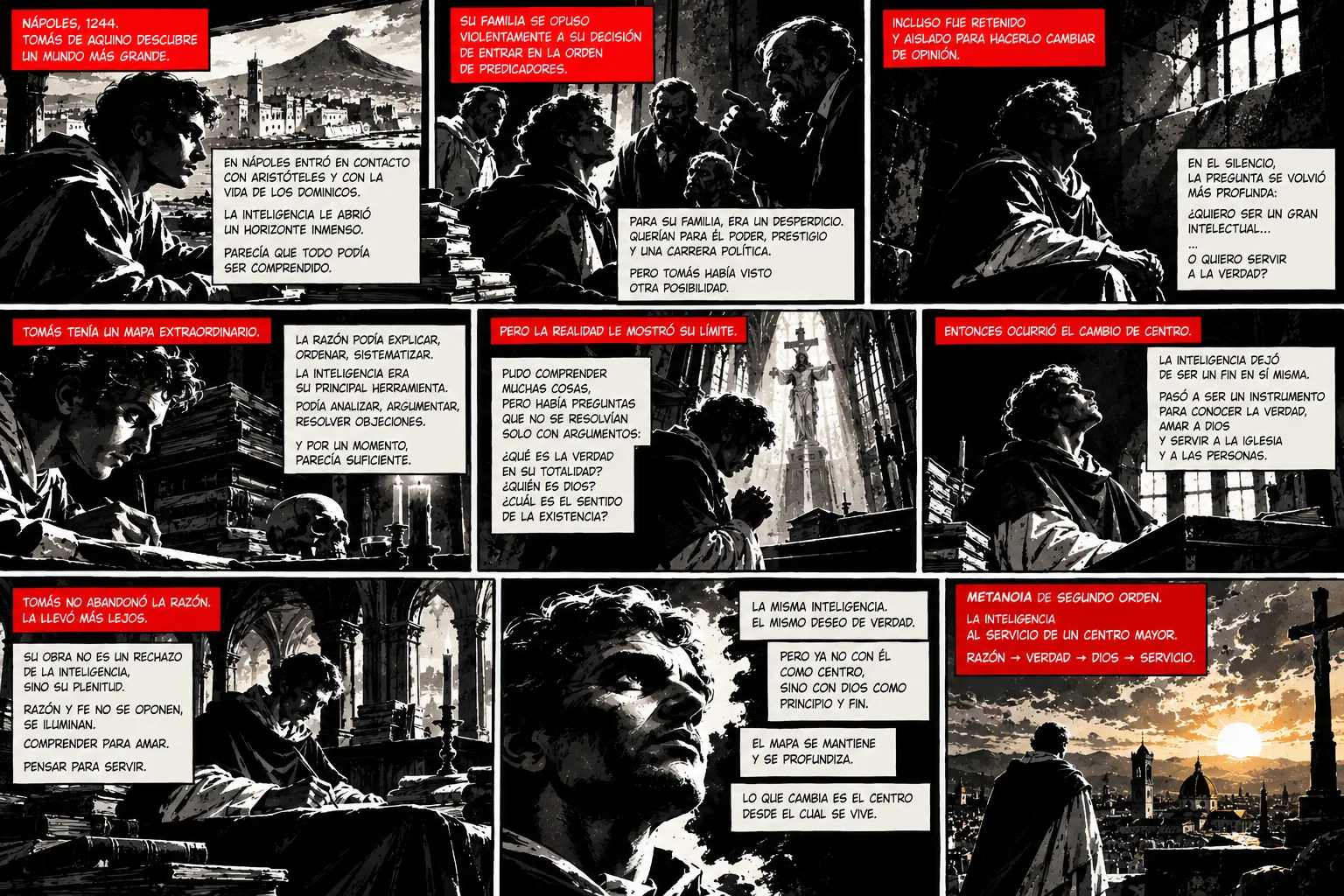 Graphic novel about the metanoia of Saint Thomas Aquinas