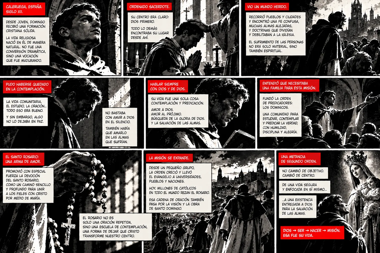 Graphic novel about the metanoia of Saint Dominic